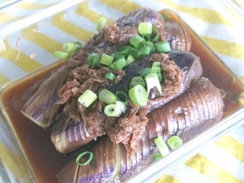 鰹節1パックで出汁いっぱい！茄子の煮浸し